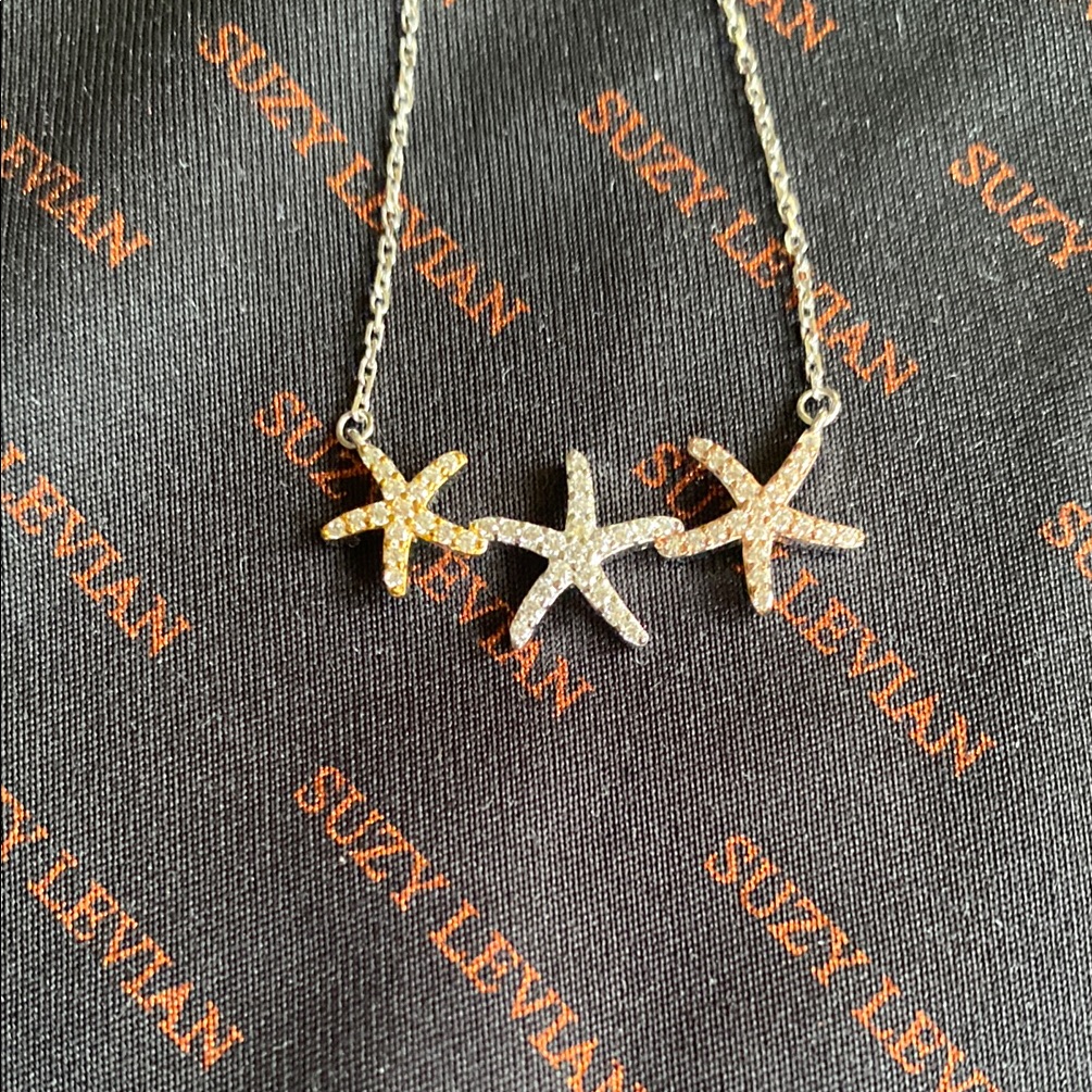 Nwt Sterling Silver Suzy Levian Starfish Necklace 120$